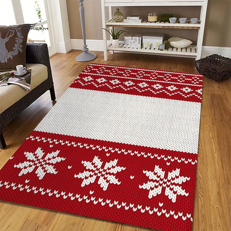 Alfombras Grandes de Navidad Alfombras de Franela Antideslizantes para el Hogar Sala de Estar Dormitorio Decoración de Baño Alfombra Lavable a Máquina Alfombrillas de Piso 40X60cm-16x24in