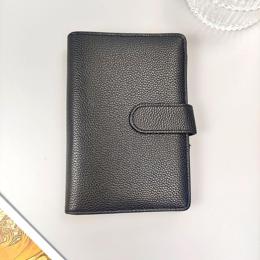 A5 A6 Metallic Texture PU Leather DIY Binder Photocards Collect Book Diary Agenda Planner Cover Stationery
