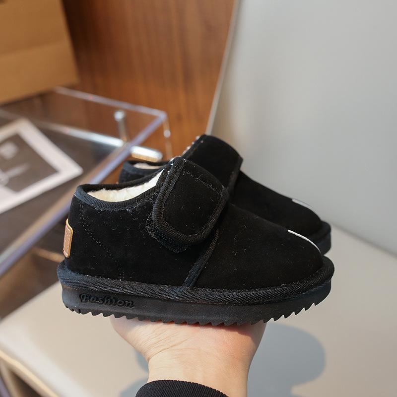 

Детские зимние ботинки Tongku rabbit, новые, зимние, для мальчиков и девочек, с имитацией раздвоенного носка, детская обувь из утолщенного бархата на липучке 31