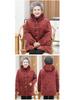 Women's Mid-Length Winter Jacket: Grandma Style, Fleece-Lined, Thickened Cotton for 60s-70s Cold Protection.