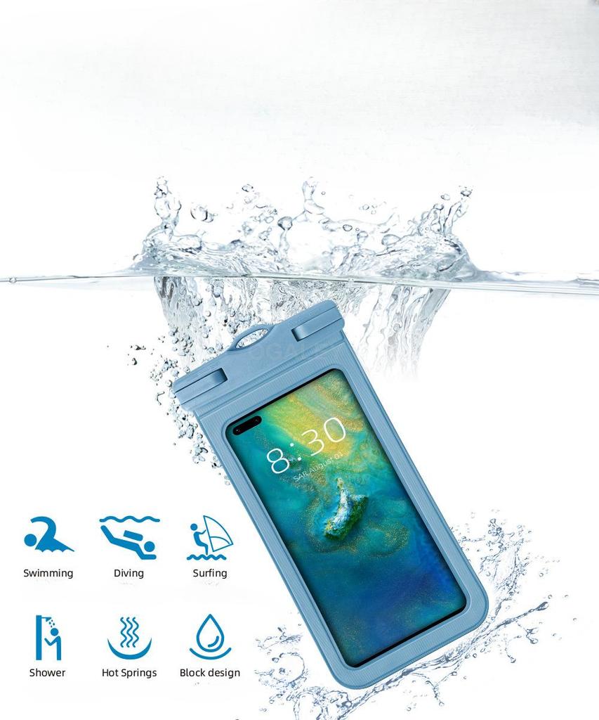 7.2 inch Screen Waterproof Case for Phone Underwater Snow Rainforest Transparent Dry Bag Swimming Pouch Big Mobile Phone Covers