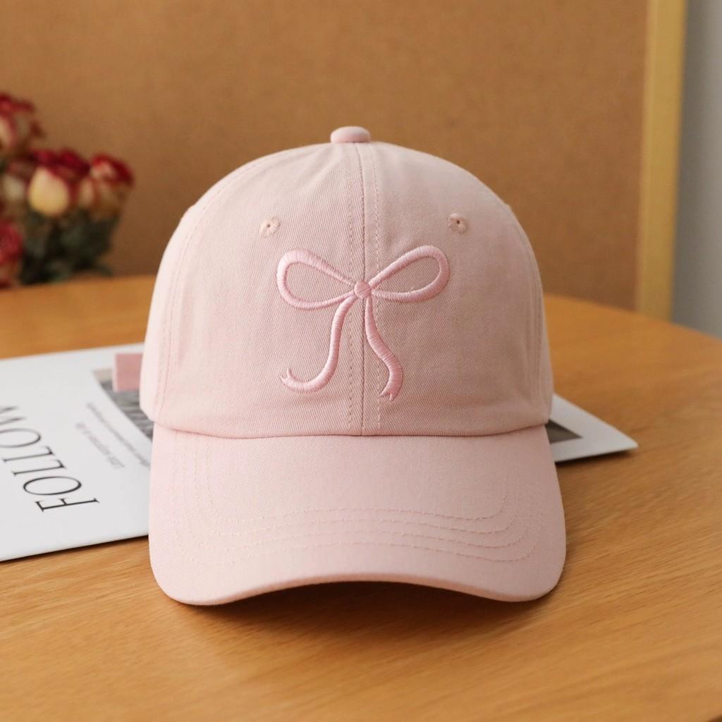 Butterfly Knot Denim Baseball Cap With Sun Protection For Casual Women