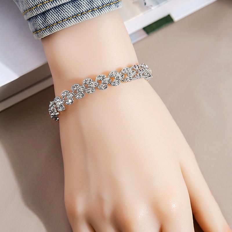 Personalized Geometric Diamond Bracelet Fashion Roman Style Full Diamond Bracelet Everything Temperament Bracelet