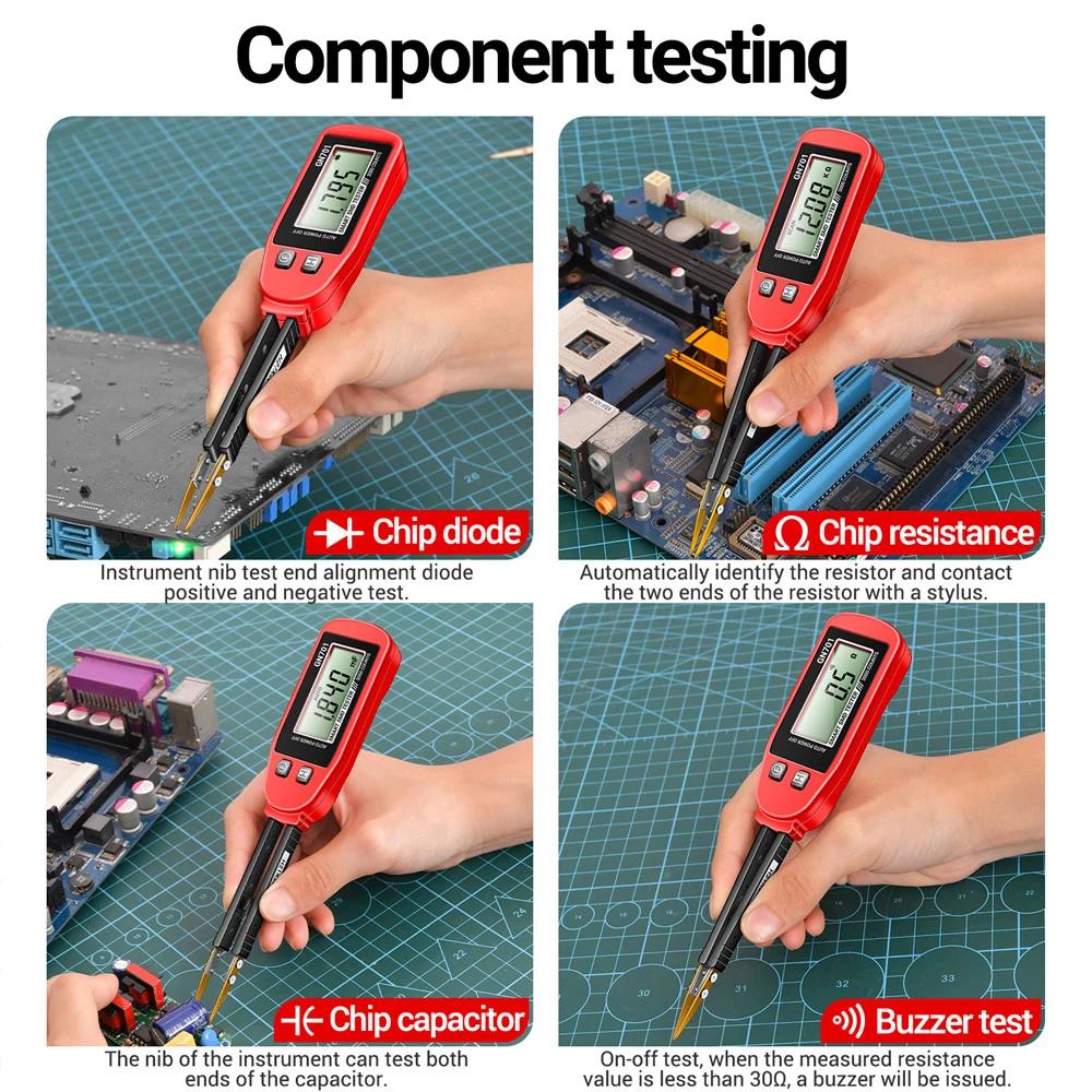GN701 Smart SMD Tester Smart SMD Tester Multimeter Kapazität Widerstand Diode Kondensator Teststift LCD-Display 3000 Counts Test