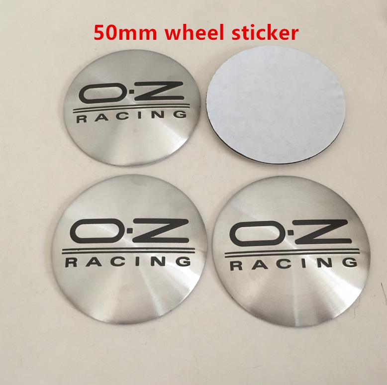 AUD1 4pcs 3D 50mm 56mm 60mm 65mm OZ O.Z logo Car emblem Wheel hub Center Cap Badge covers sticker Styling accessories