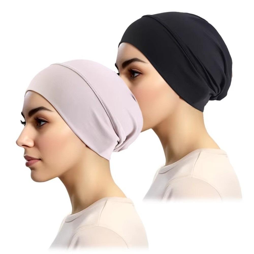 Soft Modal Hijab Caps Elastic Cancer Chemo Hat New Islamic Headband  Women Headwear