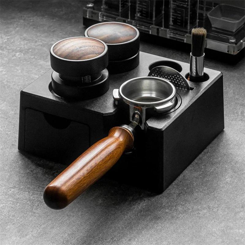 Kaffee Siebträger Halter Schubladenstil ABS Tamperstation Organizer Ständer Stützbasis für 51-58mm Kaffeezubehör Café-Nutzung