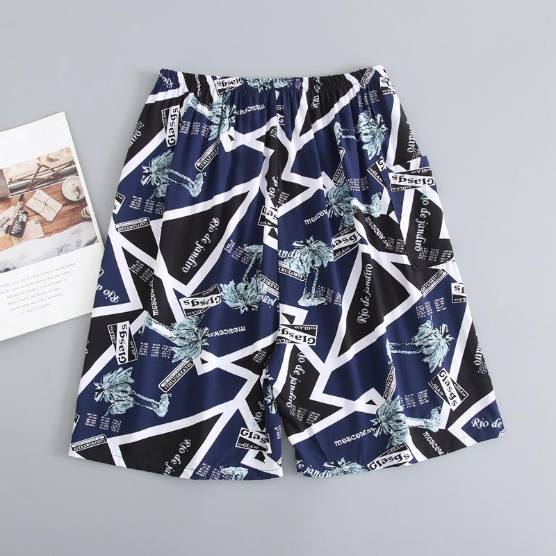 Summer Printed Ultra-thin Men's Shorts Beach Pants Home Pants Enlarged Casual Shorts Sleeping Pants