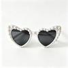 Elegant Heart-Shaped Pearl Sunglasses for Women - European & American Fashion