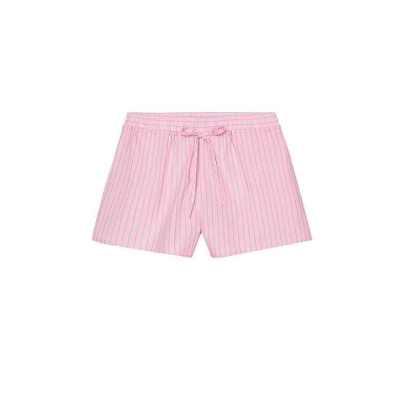 

Spring and Summer New Arrival Women s Clothing Casual Shorts 6929409 Stripes Short Sleeve Casual Short Shirt 0975018 Rose Red Pants L