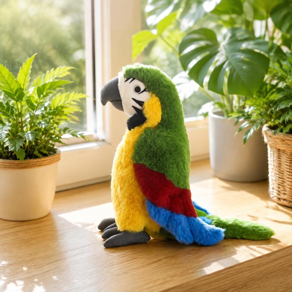 Soft Parrot Toy Cuddly Decorative Bird Figure for Children,