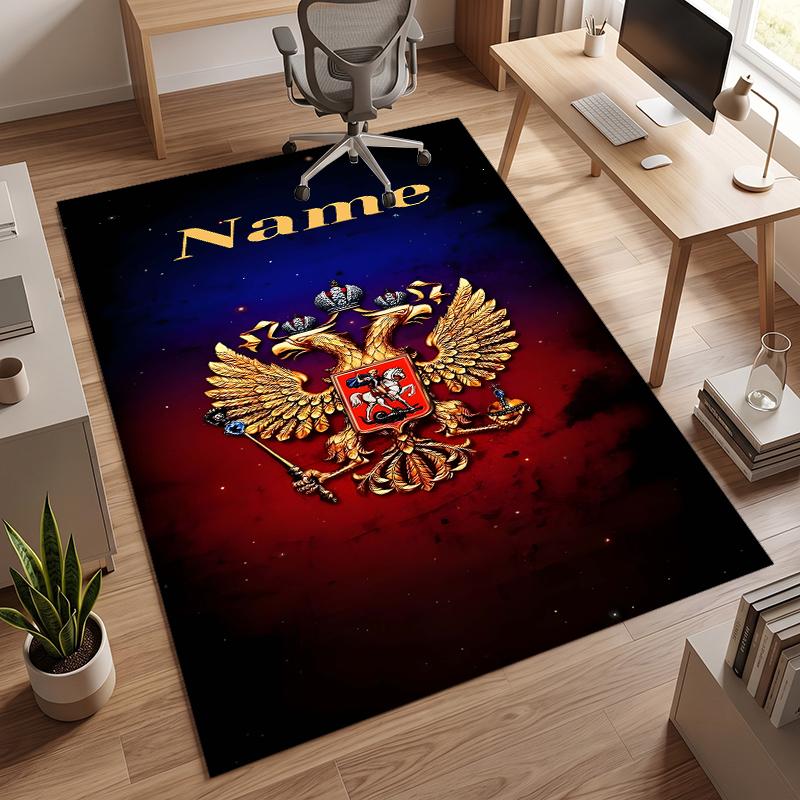 Russian double-headed eagle (1) Personalized name Office Carpet Stylish Decor for Living Room Bedroom Kitchen