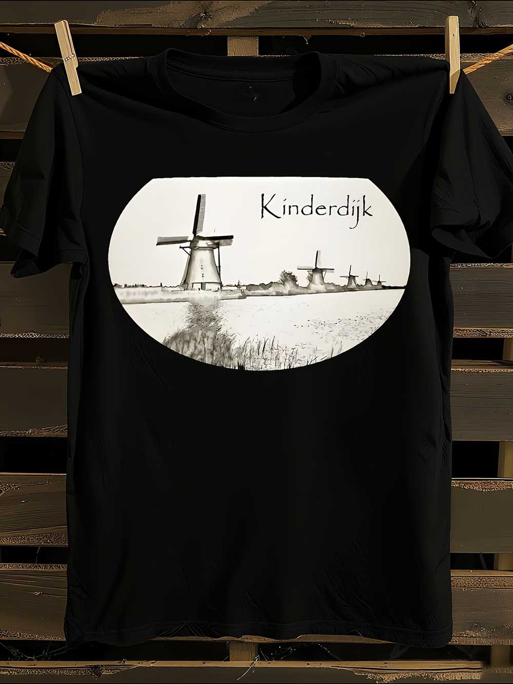 Dutch Windmill Landscape T-Shirt M