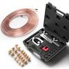 Kit di Riparazione Linea Freno da 3/16", Kit Utensili per Svasatura Linea Freno Singola e Doppia a 45 gradi