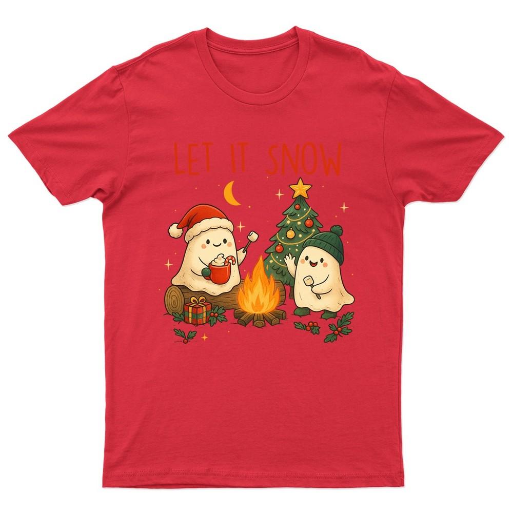 Let It Snow SnowUnisex TShirt Unisex Gift Retro Seasonal Funny Xmas Santa Unisexs S