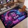 Music DJ Theme Soft Crystal Velvet Rug Custom Name & Text Print Non Slip Floor Rug for Bedroom Living Room