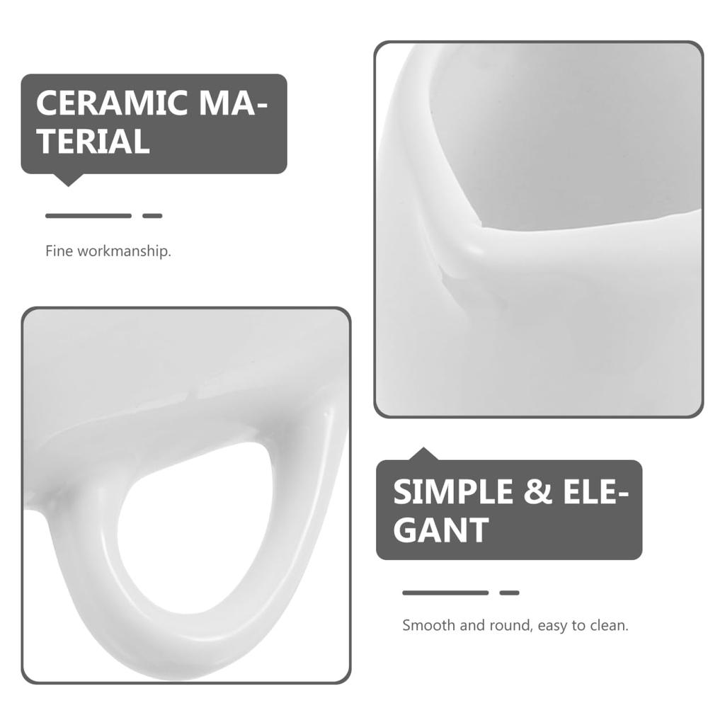 Luxshiny 6-Piece Ceramic Mini Milk Pitcher Set, also usable as a small sauce cup and coffee creamer, practical milk cup set for kitchen use.