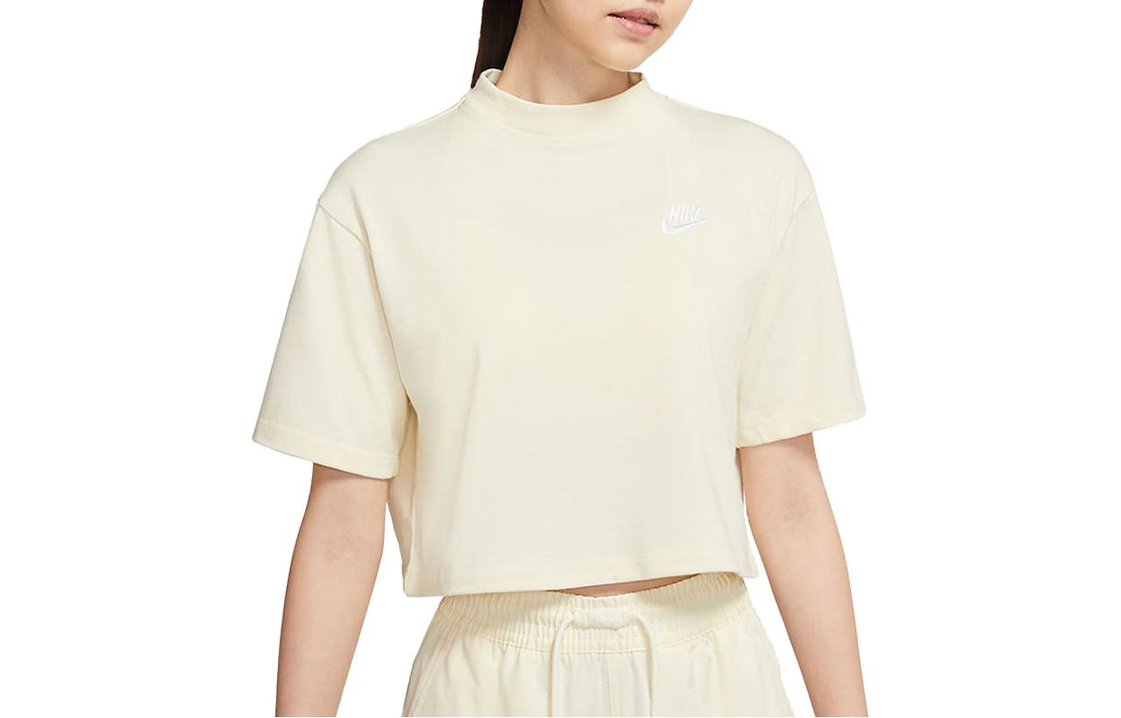 Nike Crop Tops Women s Yellow Crew Neck Moderate CJ3759-113 M