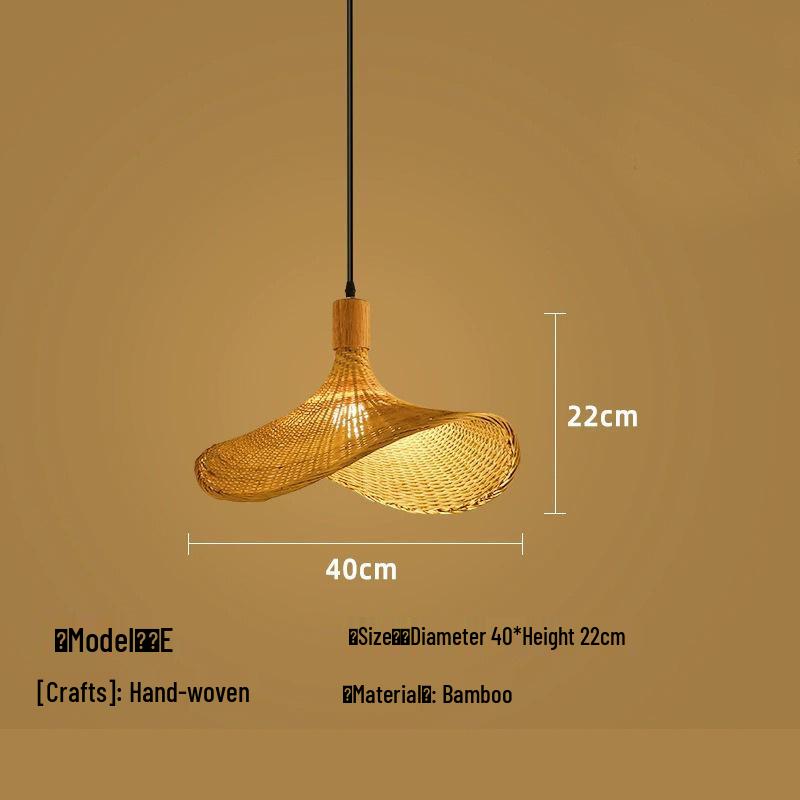 Bamboo Zen Pendant Light: Artistic Bamboo Weave Lantern for Tea Rooms and Tables
