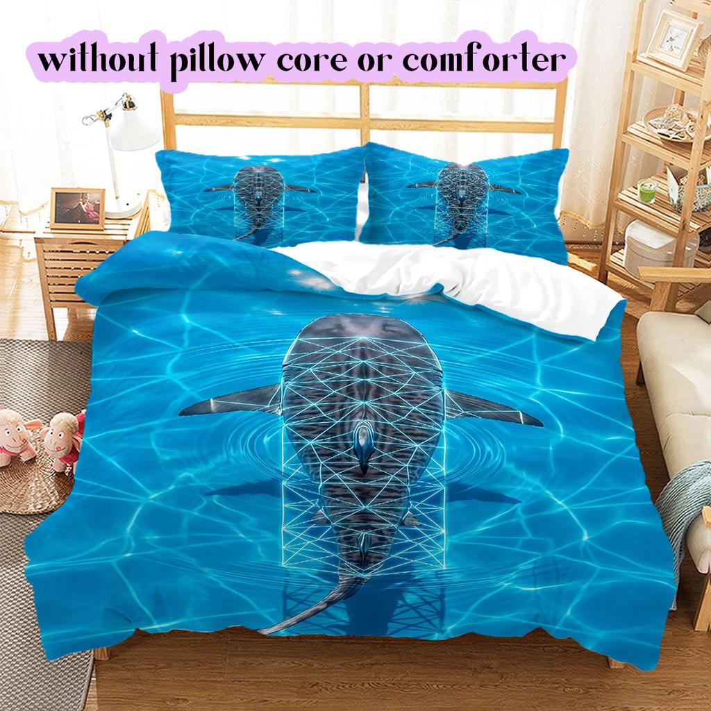 Seawater marine organisms Pattern Bedding,Quilt Set Quilt Cover Pillowcase Home Birthday Gift (1*duvet cover+2*pillowcase,without core)