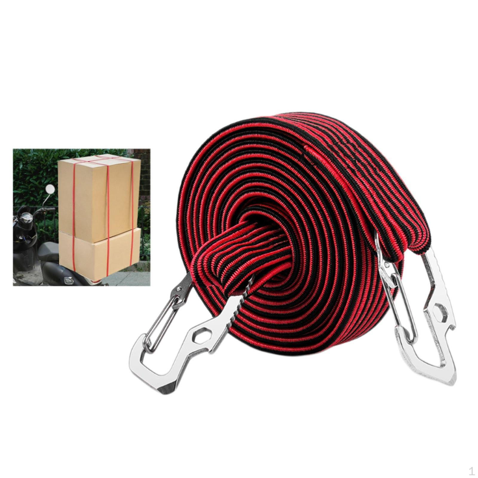 

Эластичные ремни для багажа, эластичные шнуры, регулируемые для садоводства, латексная сердцевина Red Black 2m