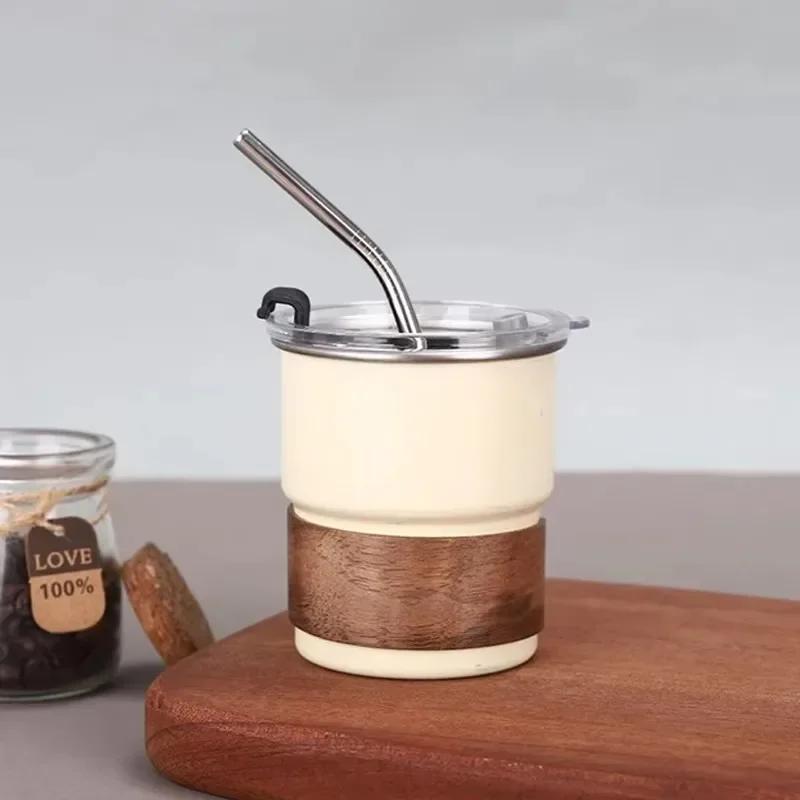 300ml Stainless Steel Coffee Camping Mug with Lid Portable Heat Resistant for Outdoor Picnic Camping Fishing Bottles Coffee Cups