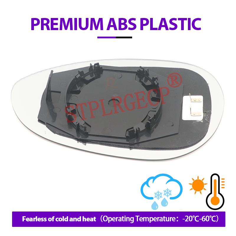 Pour Fiat 500 500C Punto Linea 2007-2018 – Verre de rétroviseur latéral chauffant de remplacement avec plaque, gauche et droite