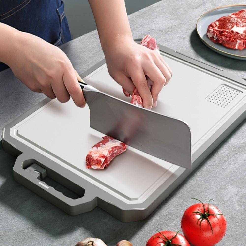Double Sided Metal Cutting Board with Sharpener Chopping Mat Chopping Board  for Vegetables Fruits