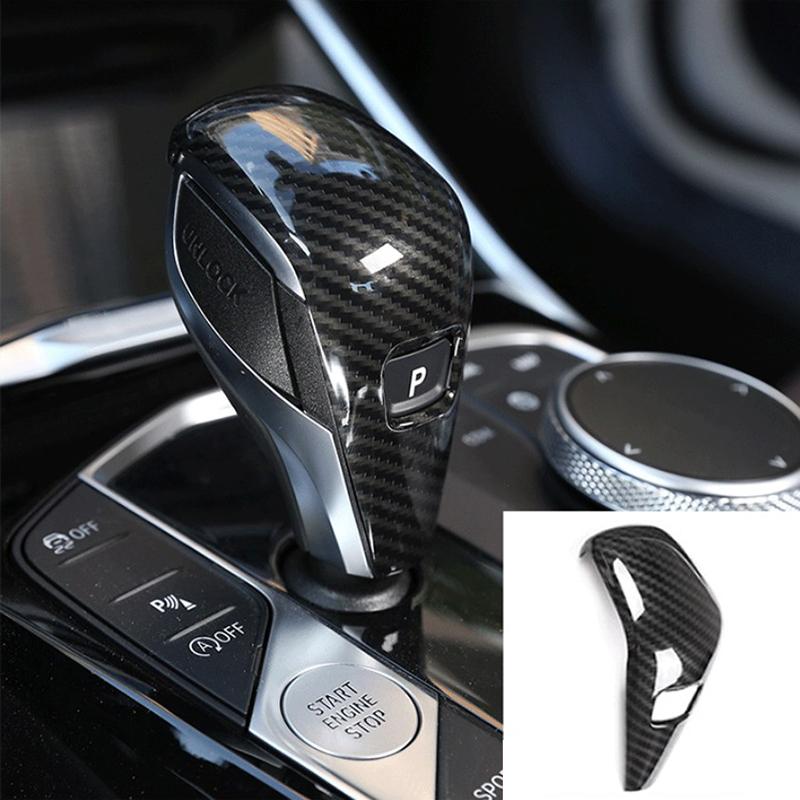 Carbon Fiber Look Gear Shift Knob Cover Trim Interior Shifter Head Decoration Frame Styling Stickers for BMW 3 Series G20 G28 2020-2023