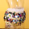 Belly Dance Hip Scarf Sequin Tassel Waist Belt Jazz Dance Hip Scarf With Dangling Sequins Indian Dance Performance Clothing