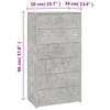Sideboard with 6 Drawers Concrete Grey 50 x 34 x 96 cm Engineered Wood