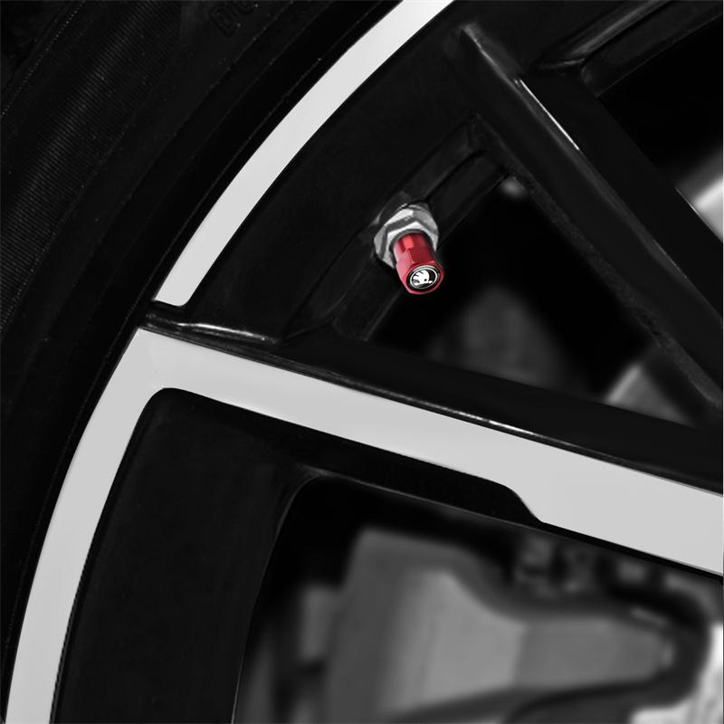 4pcs Car Tire Wheel Valve Cover Protection Dust Caps Accessories For Skoda VRS VII Octavia A2 A5 2 Superb Kodiaq Rapid Fabia Hkpx25