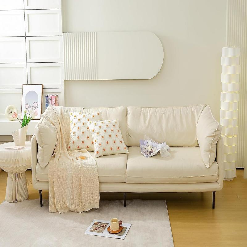 Pillow Covers 18x18,throw Pillow Covers Set Of 2,100% Cotton Floral Couch Pillow Covers,cream- Perfect For Living Room,bedroom