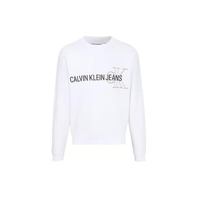 Calvin Klein Logo Crewneck Sweatshirt Men Sweatshirts White J30J318181-YAF