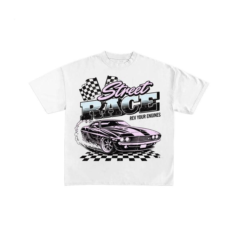Vintage Street Race Graphic Tee Muscle Car Shirt S