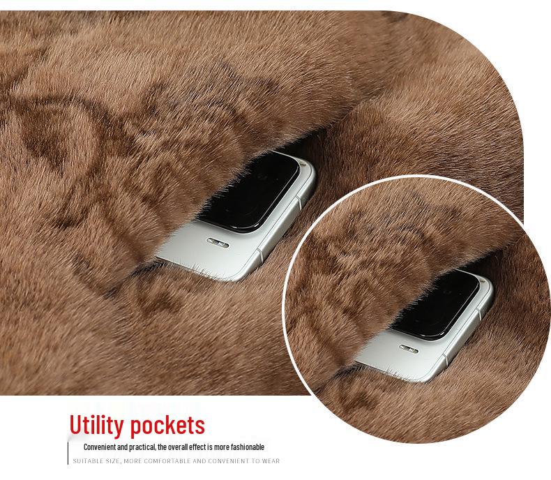 Chinese Style Faux Fur Plush Granny Jacket for Women (Ages 70-80)