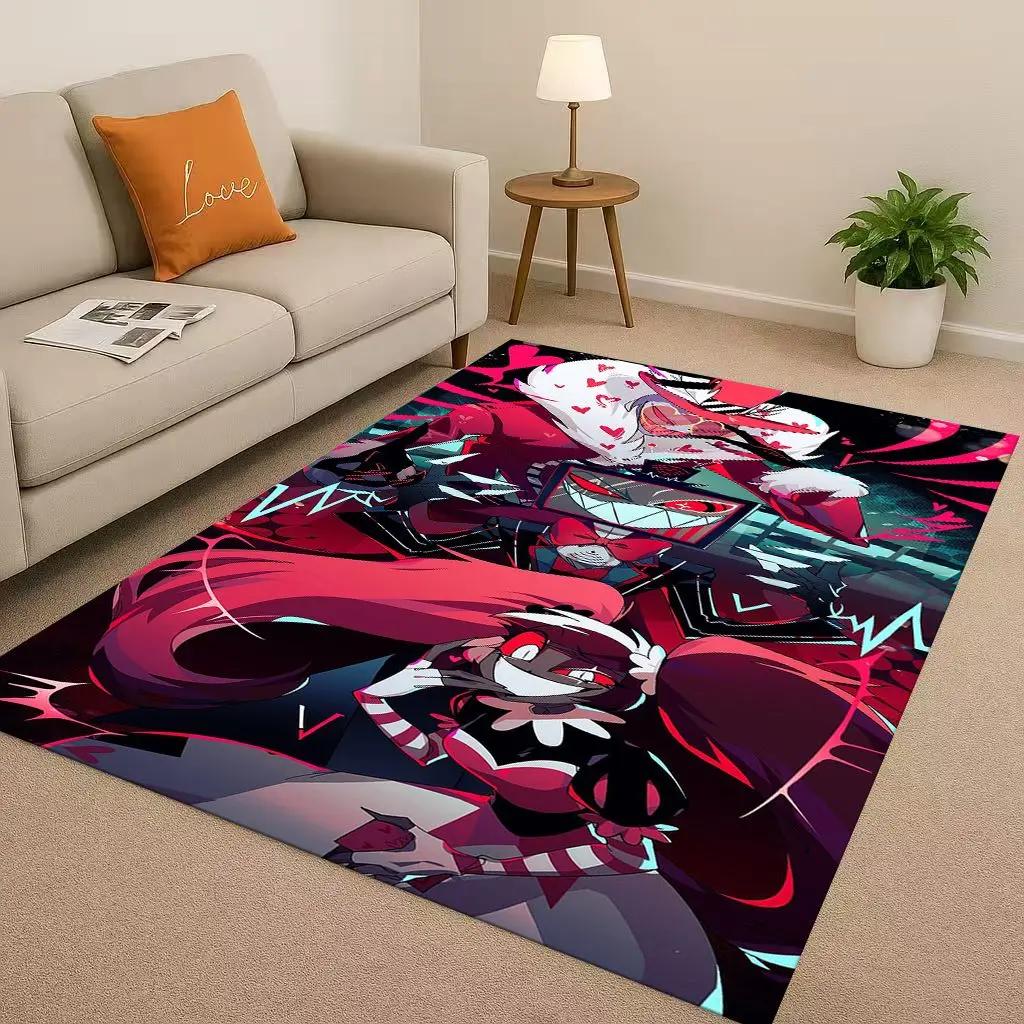 3D Cartoon H-Hazbin Hotel Angel Dust Alastor Living Room Non-Slip Area Rug Soft Carpet for Bedroom Sofa ,Easy Clean Home Doormat