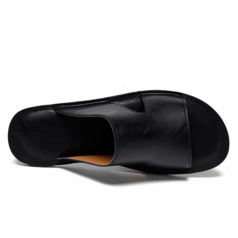 Comfy Summer Men's Classic Casual Slippers Leather Slippers Lightweight Stylish Outdoor Indoor Shoe Durable Non - Slip Slippers
