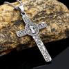 Exorcist Ancient Silver Large Cross Pendant Men's Personality Domineering Double-sided Jewelry Necklace