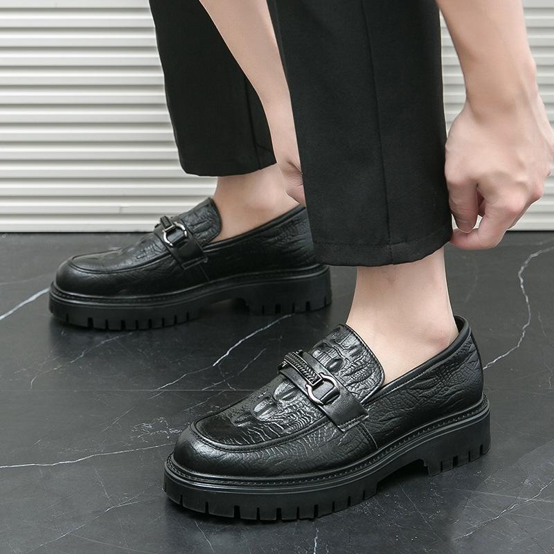 One-pedal Trendy Leather Shoes Men's Korean Version Shoes Loafers Soft-soled Casual Men's Thick-soled Doudou Shoes British