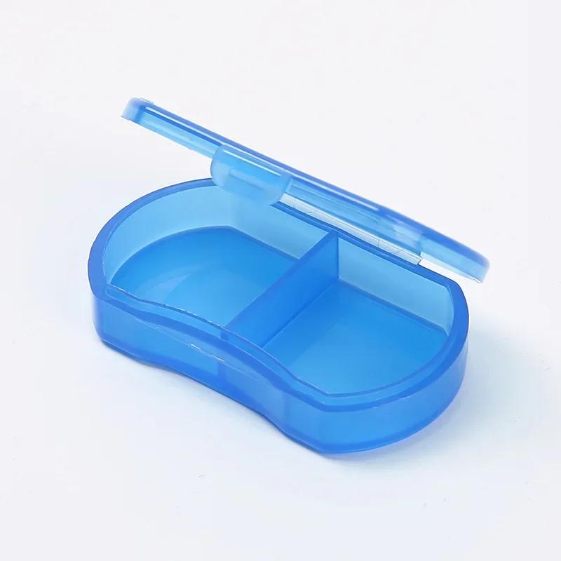 Pill Box Mini Pill Case 2 Grids Tablet Pill Organizer Case Dispenser Travel Tablet Holder Container Medicine Drug Storage Box