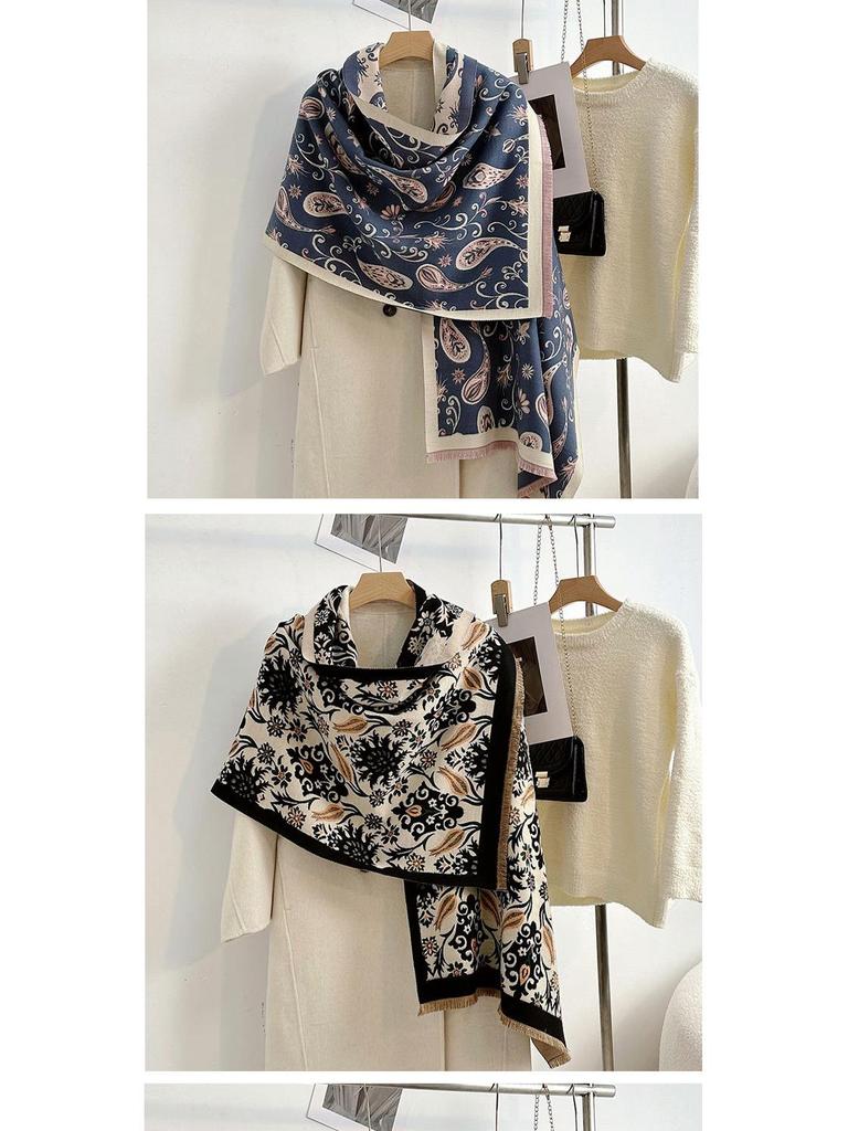 Women's Korean Style Cashew-Patterned Winter Scarf Shawl
