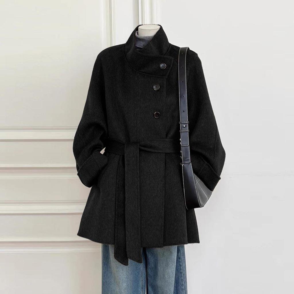 Trendy Women's Wool Coat 2025: Petite Hepburn Style Autumn/Winter Jacket