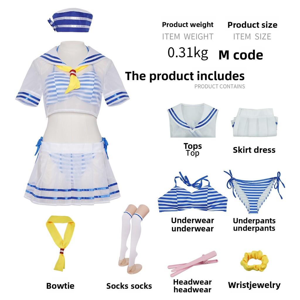 Set Costume Cosplay Rem Navy in Tessuto Poliestere per Fan di Anime e Giochi