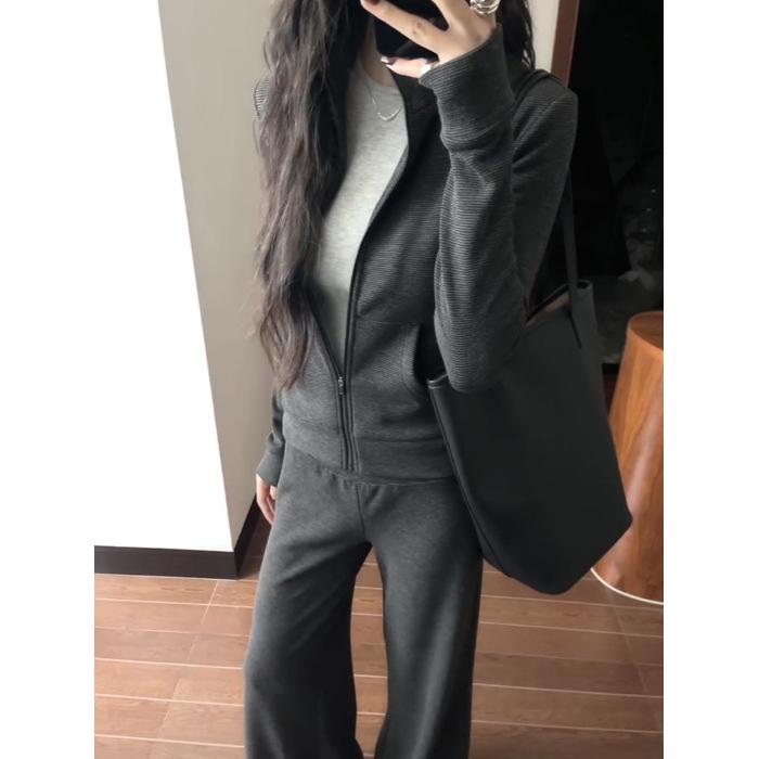 Cross-Border Early Autumn Korean Style Casual Two-Piece Suit XL