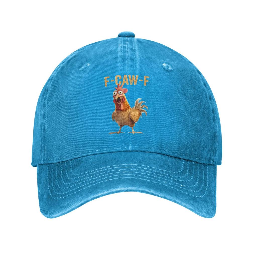 2026 Spring F Caw F Quote Rooster Meme Baseball Cap Sun Sun-Proof Washed Trucker Hat Unisex Men Casual Hiking Fishing Snapback C