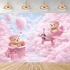 Pink Teddy Bear Photography Backdrop Sweet Dreamy Birthday Party Decoration Background Baby Shower Photo Booth Banner Supplies