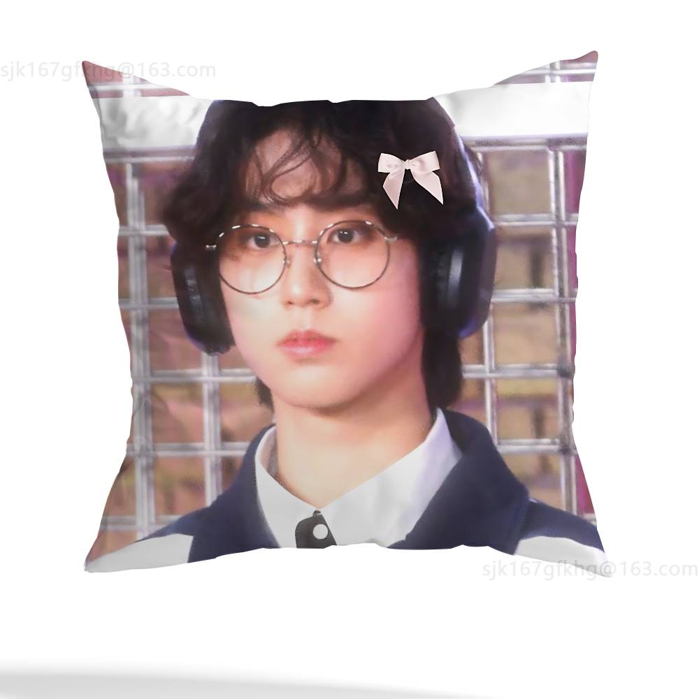 Pop Idol H-Han Ji-sung pillowcase casual style decoration, suitable for home decoration (excluding pillow core)