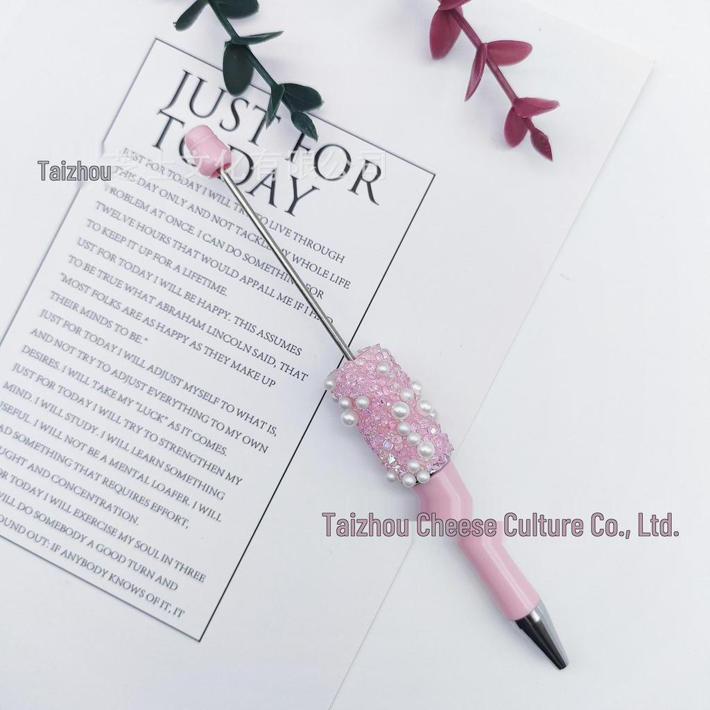 Starry Crystal Pearl Bead Pen - Handmade Rhinestone Candy Design