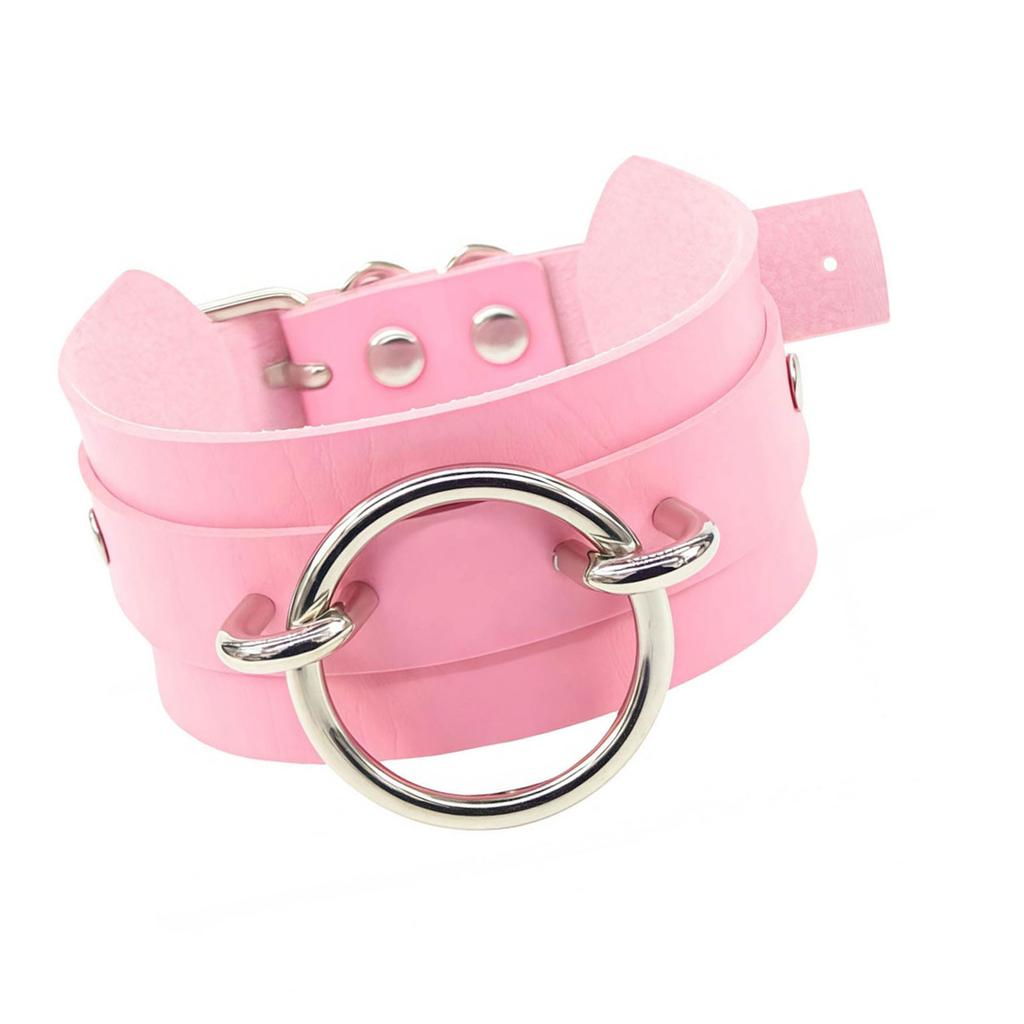 Unisex verstellbare Choker-Halskette O-Ringe Halsband für Tanzaufführungen und Mode